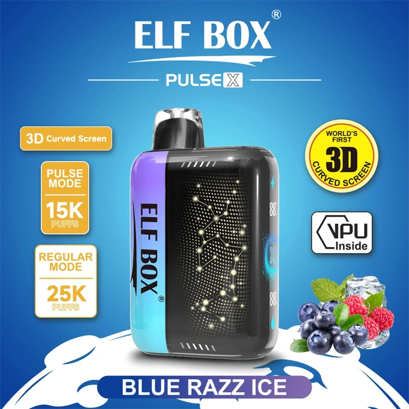ELF BOX Pulse X 15000 25000 Puffs Disposable E Cigarettes Double Mode Dual Mesh Coil LED Display 0% 2% 3% 5% 18ml Prefilled Pod 650mah Rechargeable Battery Puff 15k 25k Pen