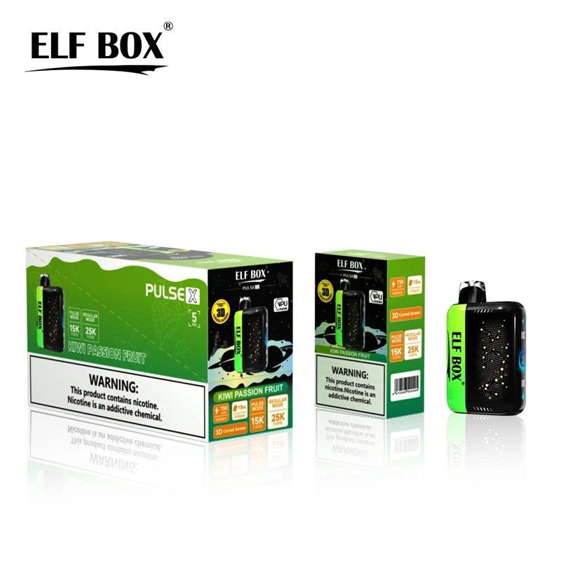 ELF BOX Pulse X 15000 25000 Puffs Disposable E Cigarettes Double Mode Dual Mesh Coil LED Display 0% 2% 3% 5% 18ml Prefilled Pod 650mah Rechargeable Battery Puff 15k 25k Pen