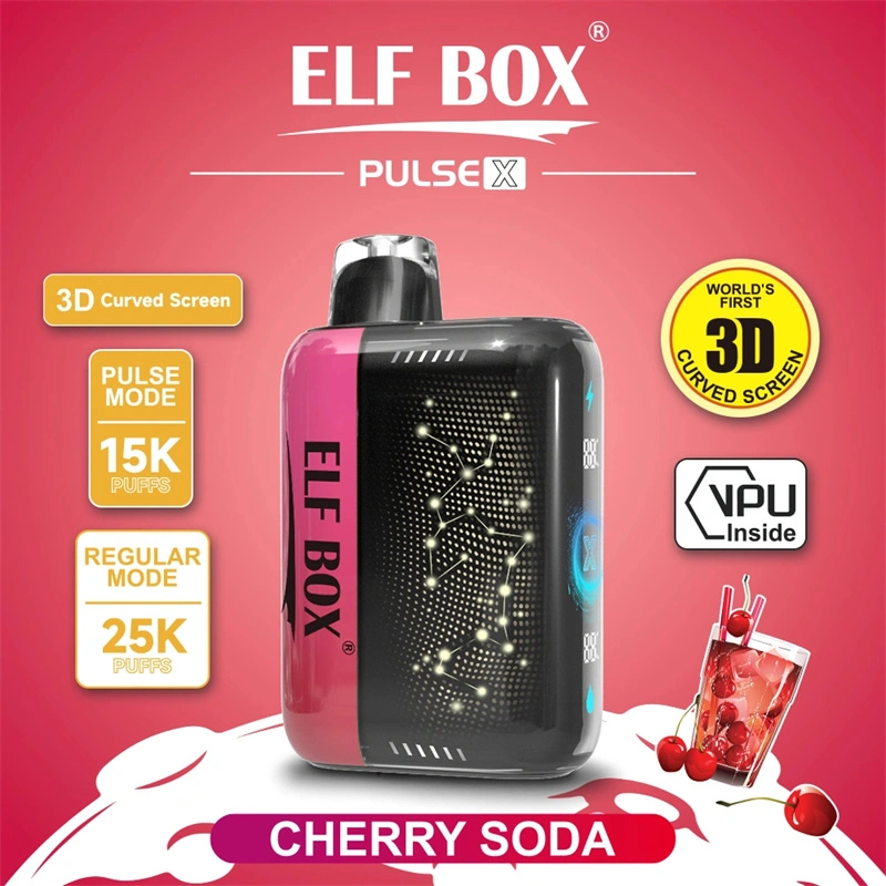 ELF BOX Pulse X 15000 25000 Puffs Disposable E Cigarettes Double Mode Dual Mesh Coil LED Display 0% 2% 3% 5% 18ml Prefilled Pod 650mah Rechargeable Battery Puff 15k 25k Pen