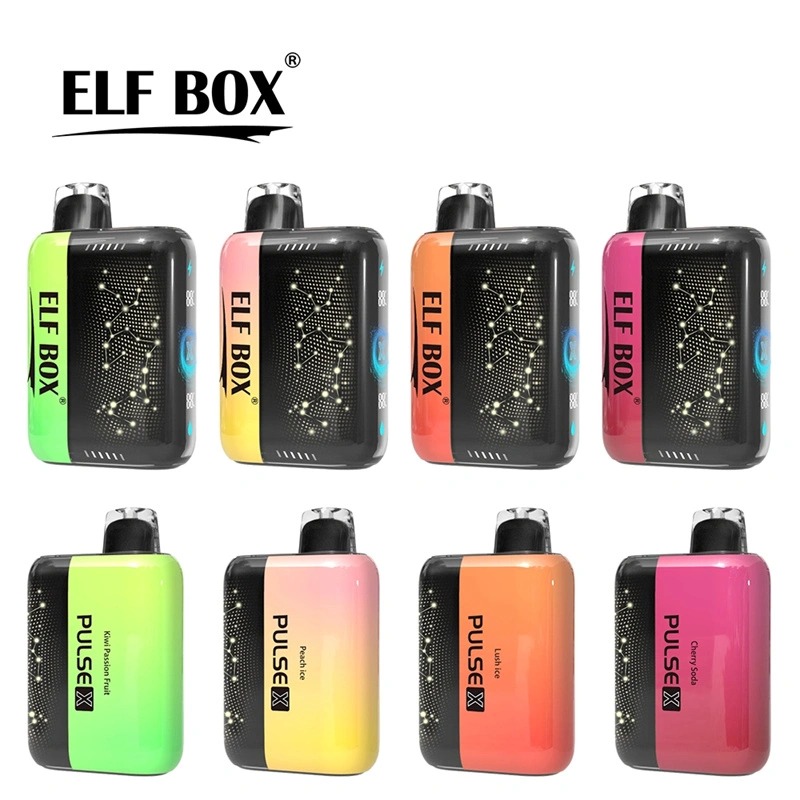 ELF BOX Pulse X 15000 25000 Puffs Disposable E Cigarettes Double Mode Dual Mesh Coil LED Display 0% 2% 3% 5% 18ml Prefilled Pod 650mah Rechargeable Battery Puff 15k 25k Pen