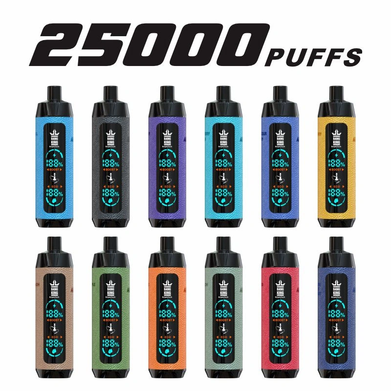 Bang King 25000 Puffs Smart Screen Wholesale Vape Disposable Electronic Cigarette Leather 650mah Rechargeable 0.6ohm Mesh Coil 30ml Pod Vaper Pen