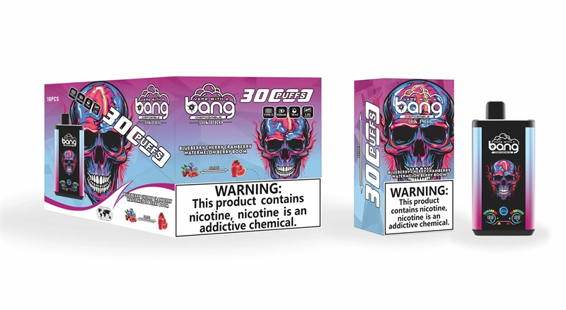 Bang 30000 Puffs Pro Big Screen Double Flavors Wholesale Vape Disposable Electronic Cigarette 550mah Rechargeable 1.0ohm Mesh Coil 36ml Pod Pen