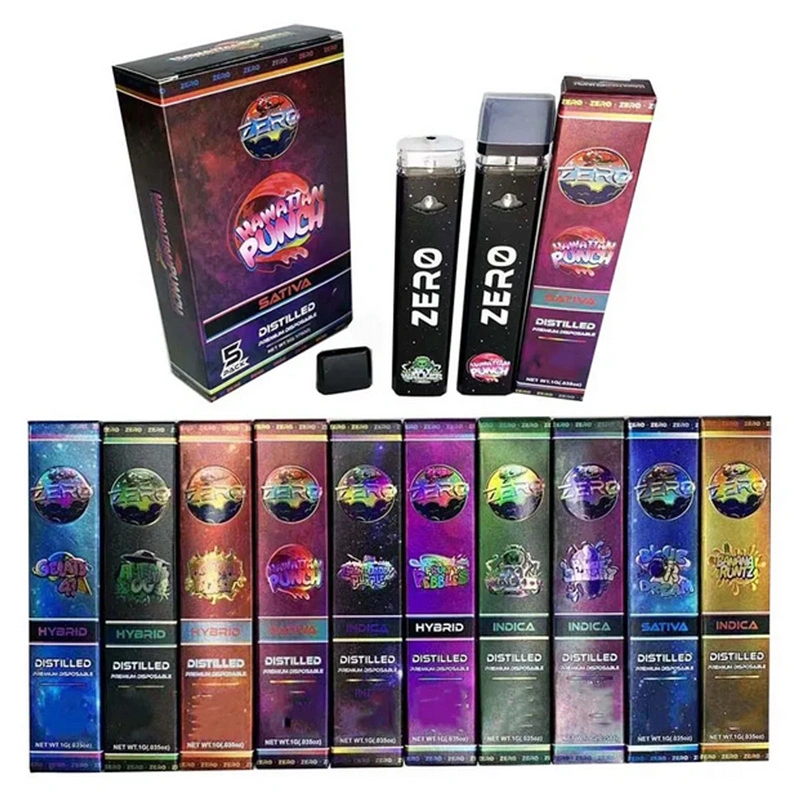 Zero Disposable Vape Pen 1.0ML Empty Pod Wholesale E Cigarette Vaporizer 300 mAh Rechargeable Battery Packaging