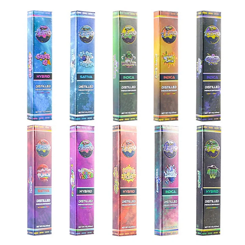 Zero Disposable Vape Pen 1.0ML Empty Pod Wholesale E Cigarette Vaporizer 300 mAh Rechargeable Battery Packaging