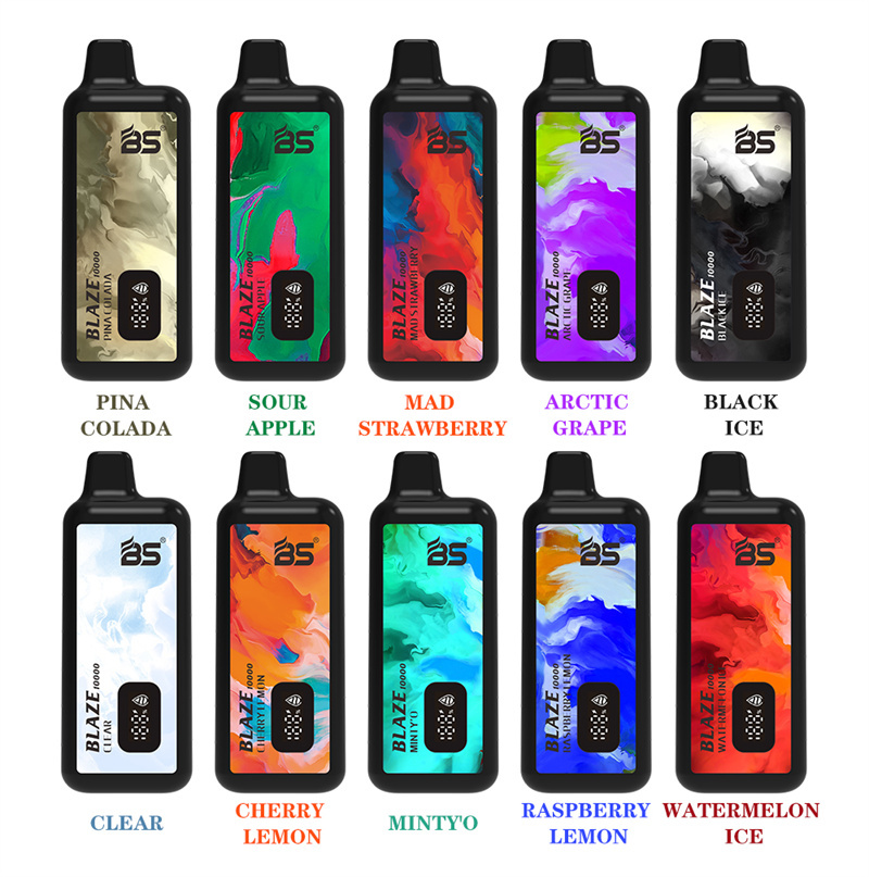 Breze BS Blaze 10000 Puffs LED Digital Screen Wholesale Vape Disposable Electronic Cigarettes Puff 10k 18ML Pod Mesh Coil 650mah Rechargeable Battery Vaper