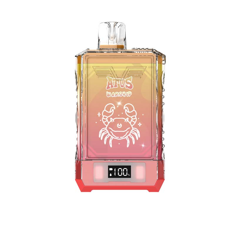 ATVS Warship 18000 Puffs Smart Screen Wholesale Vape Disposable Electronic Cigarette 25ML Dual Mesh Coil Pod Puff 18k Adjustable Airflow 750mah Battery Vaper Pen