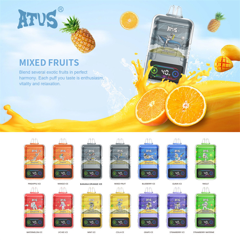ATVS Warship 30000 Puffs Smart Screen Wholesale Vape Disposable Electronic Cigarette 30ML Dual Mesh Coil Pod Puff 30k Adjustable Airflow 1000mah Battery Vaper Shisha Flavors Pen