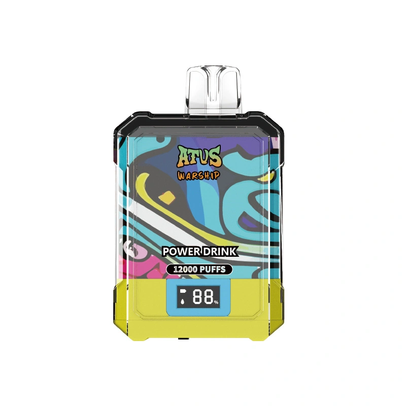 ATVS Warship 12000 Puffs Smart Screen Wholesale Vape Disposable Electronic Cigarette 20ML Mesh Coil Pod Puff 12k Adjustable Airflow 650mah Battery Vaper Pen