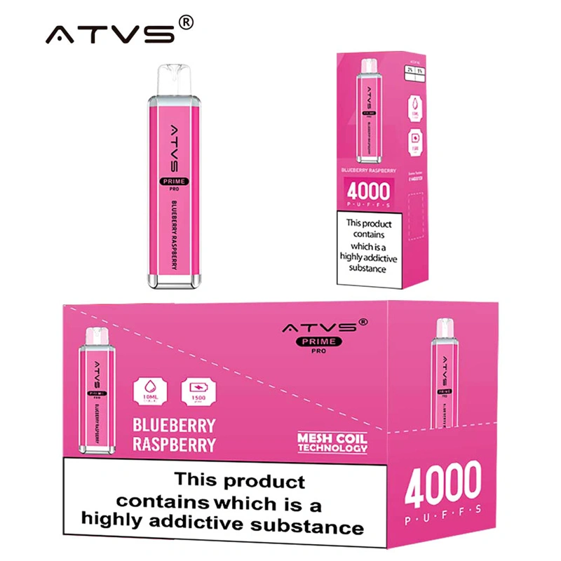 ATVS Prime Pro 4000 Puffs Wholesale Vape Disposable Electronic Cigarette 10ML Mesh Coil Pod Puff 4k 1500mah Battery Crystal Vaper Pen