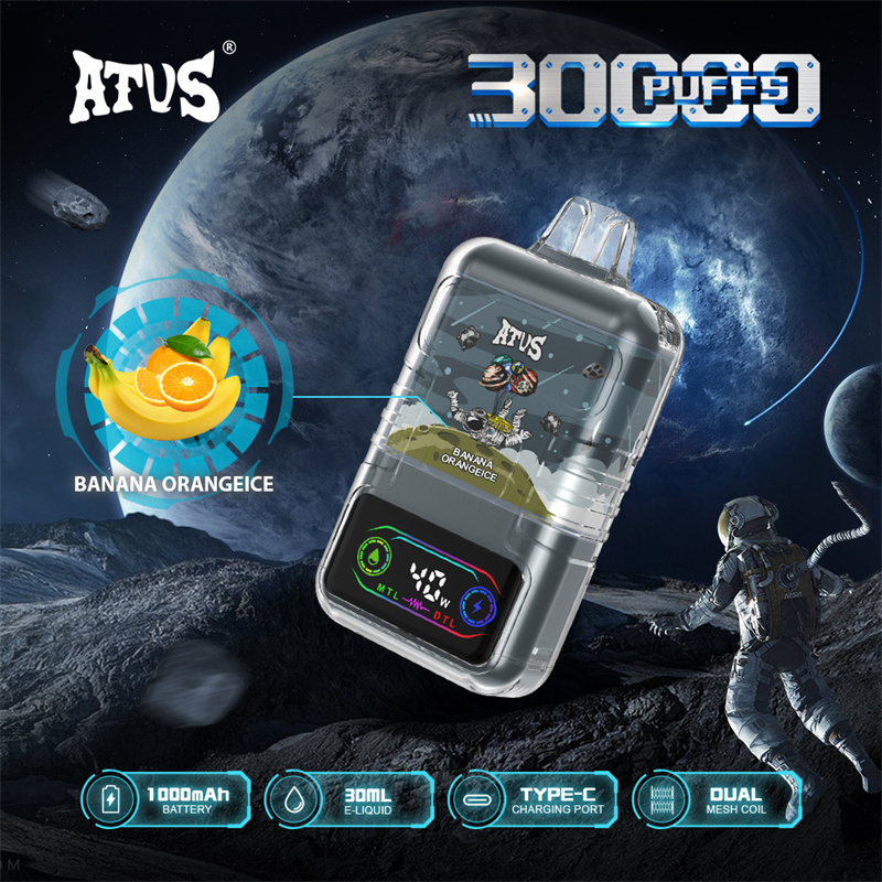 ATVS 30000 Puffs Smart Screen Wholesale Vape Disposable Electronic Cigarette 30ML Dual Mesh Coil Pod Puff 25k Adjustable Airflow 1000mah Battery Vaper Shisha Flavors Pen