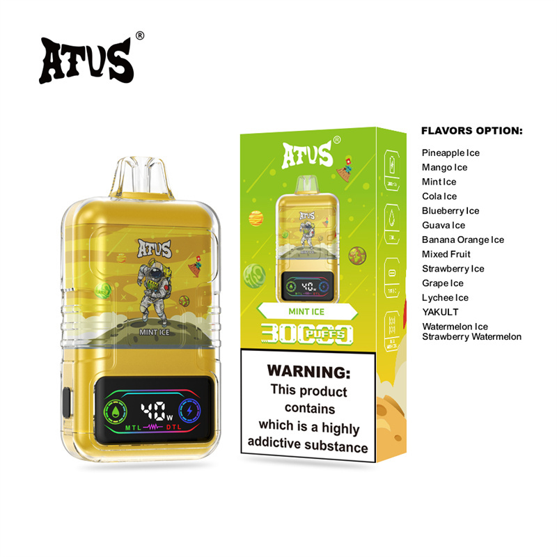ATVS Warship 30000 Puffs Smart Screen Wholesale Vape Disposable Electronic Cigarette 30ML Dual Mesh Coil Pod Puff 30k Adjustable Airflow 1000mah Battery Vaper Shisha Flavors Pen