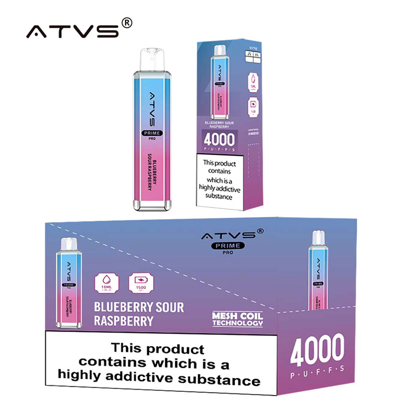 ATVS Prime Pro 4000 Puffs Wholesale Vape Disposable Electronic Cigarette 10ML Mesh Coil Pod Puff 4k 1500mah Battery Crystal Vaper Pen
