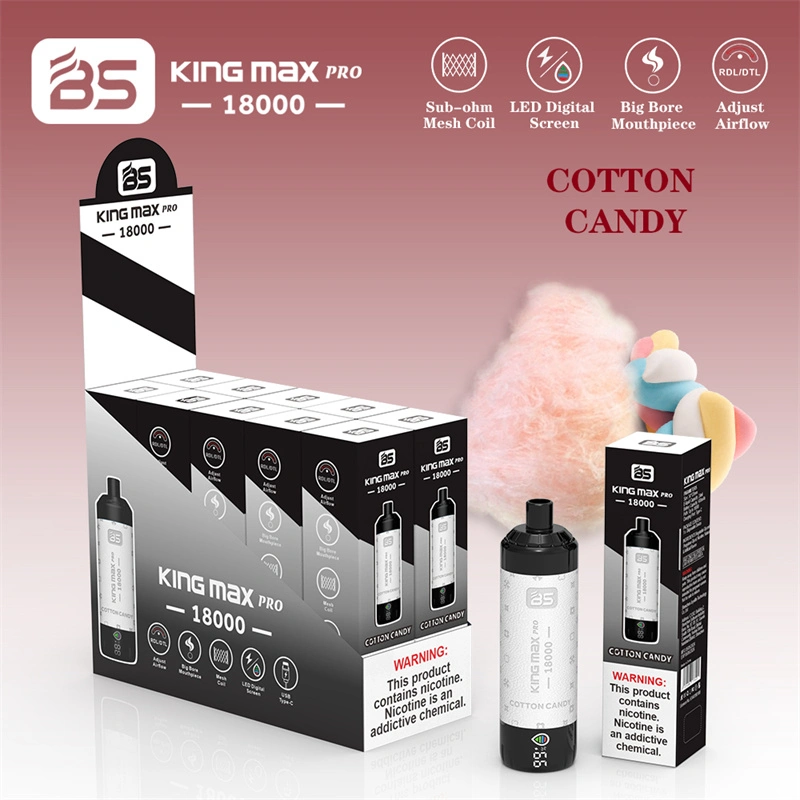 Breze BS Kingmax Pro 18000 Puffs LED Digital Screen Wholesale Vape Disposable Electronic Cigarettes Puff 18k 24ML Pod Mesh Coil Sub-ohm Adjustable Airflow DTL Leather Vaper 600mah Rechargeable Battery