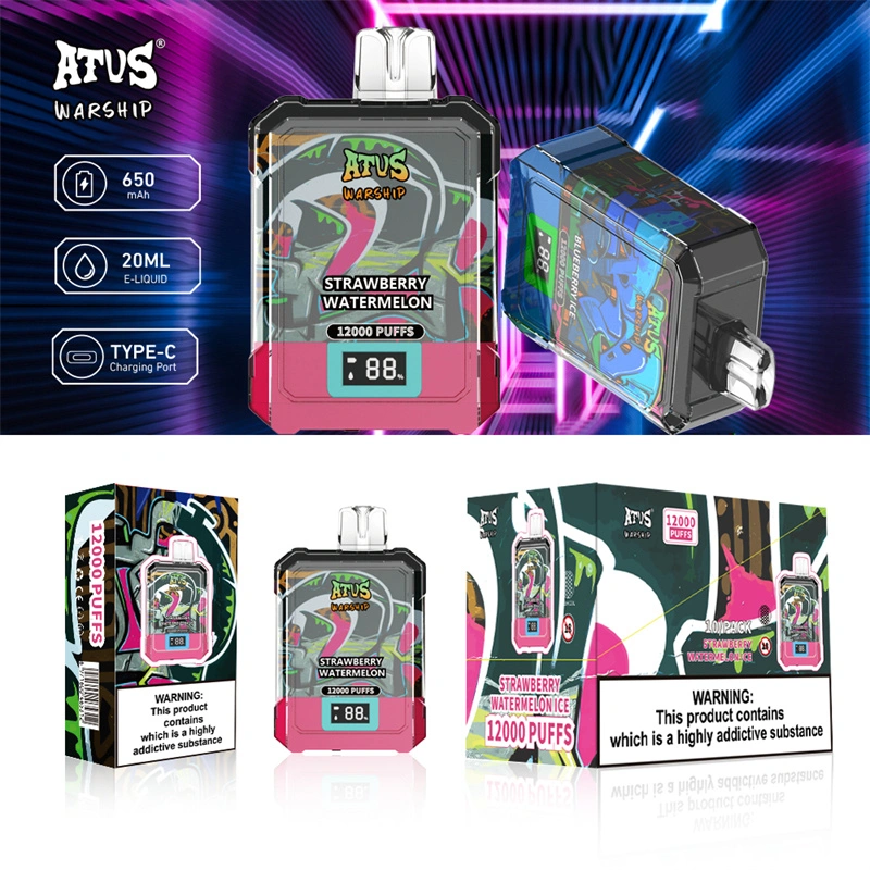 ATVS Warship 12000 Puffs Smart Screen Wholesale Disposable Vape Pod Puff 12k Adjustable Airflow