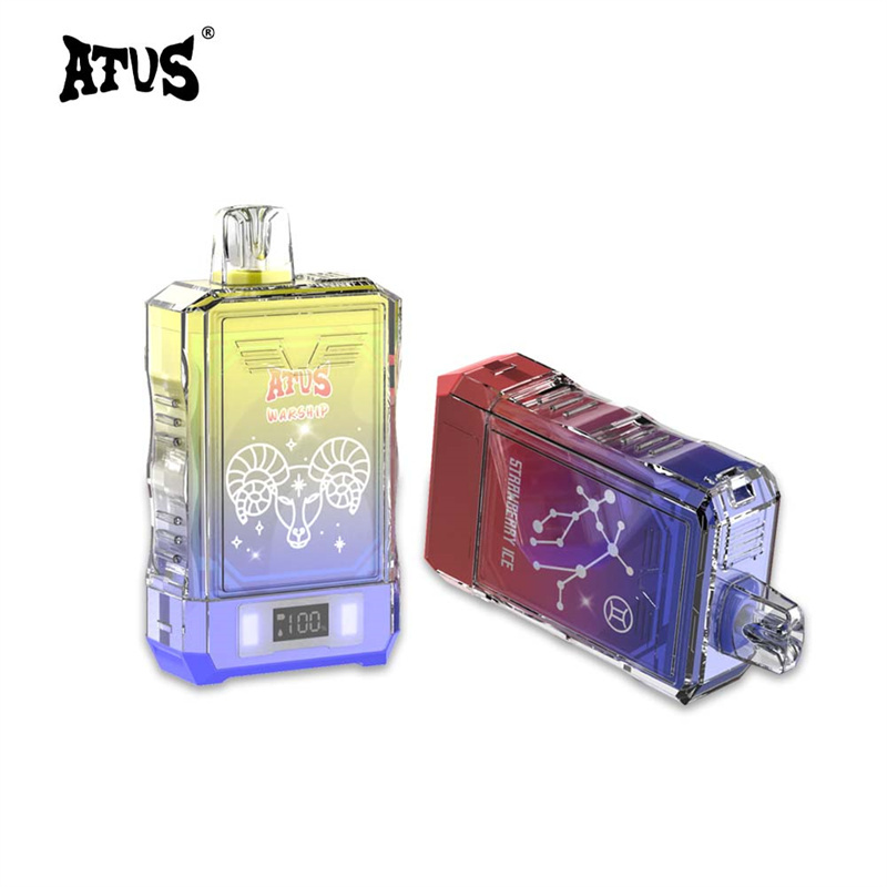 ATVS Warship 18000 Puffs Smart Screen Wholesale Vape Disposable Electronic Cigarette 25ML Dual Mesh Coil Pod Puff 18k Adjustable Airflow 750mah Battery Vaper Pen