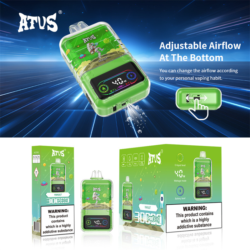 ATVS 30000 Puffs Smart Screen Wholesale Vape Disposable Electronic Cigarette 30ML Dual Mesh Coil Pod Puff 25k Adjustable Airflow 1000mah Battery Vaper Shisha Flavors Pen