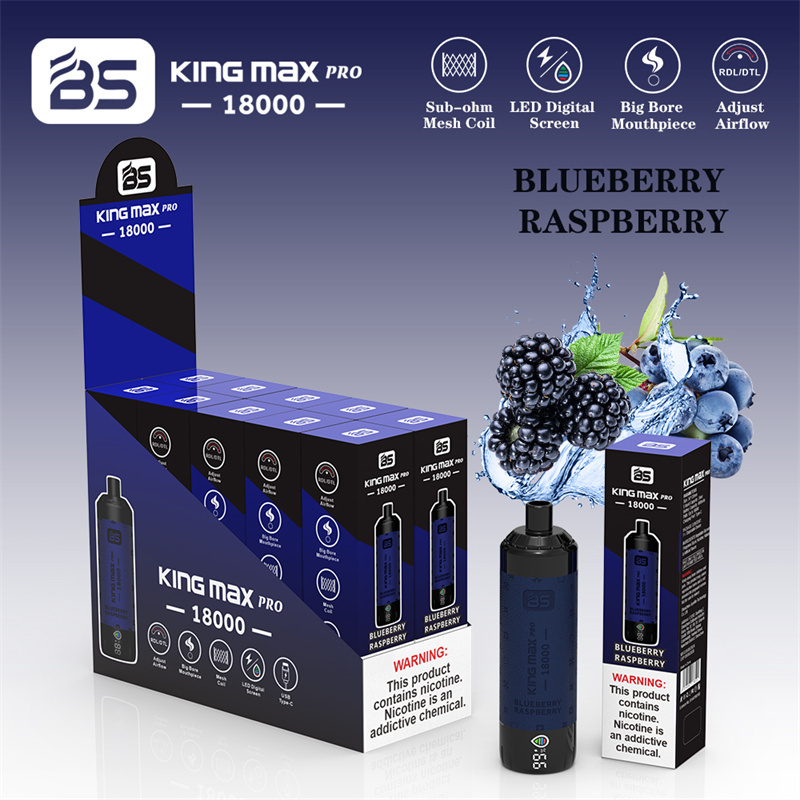 Breze Stiik BS Kingmax Pro 18000 Puffs LED Digital Screen Wholesale Disposable Vape Puff 18k Pod Adjustable Airflow DTL Leather