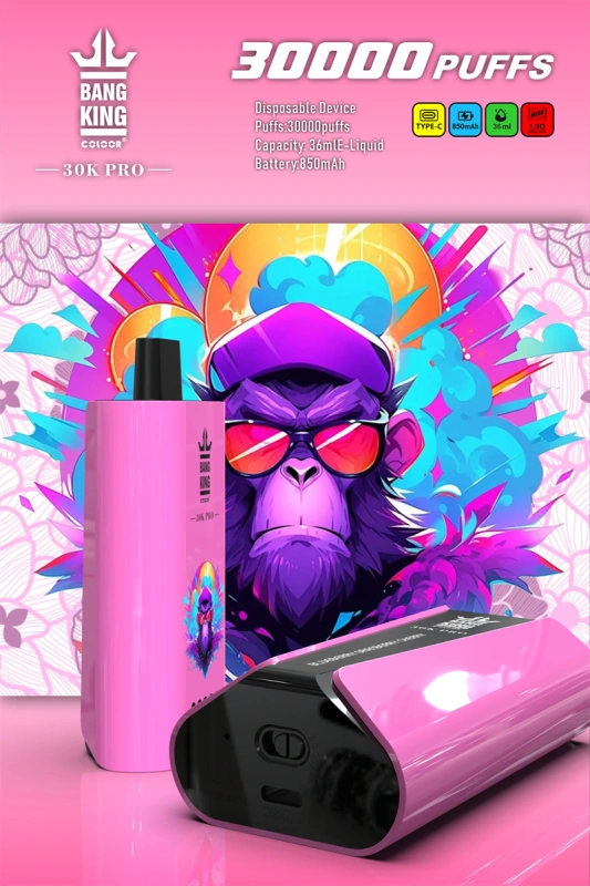 Bang King 30000 Pro Puffs Wholesale Vape Disposable Electronic Cigarette 850mah Rechargeable 1.0ohm Mesh Coil 36ml Pod Vaper