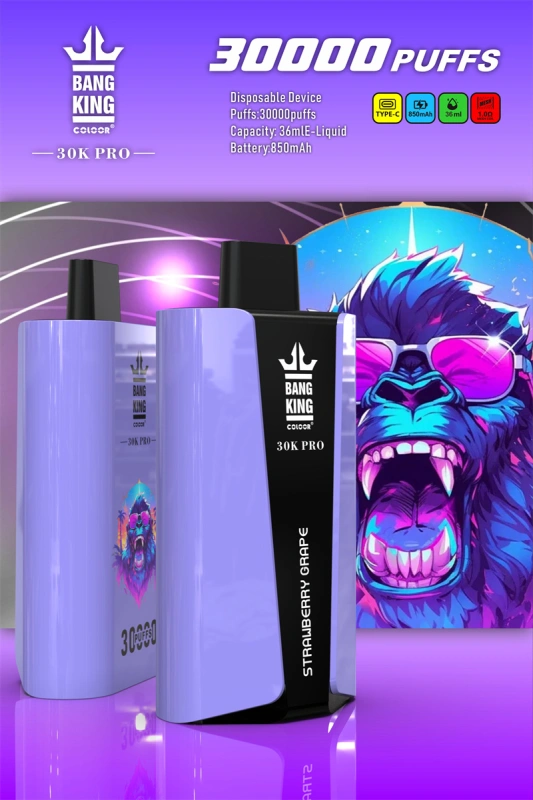 Bang King 30000 Pro Puffs Wholesale Vape Disposable Electronic Cigarette 850mah Rechargeable 1.0ohm Mesh Coil 36ml Pod Vaper