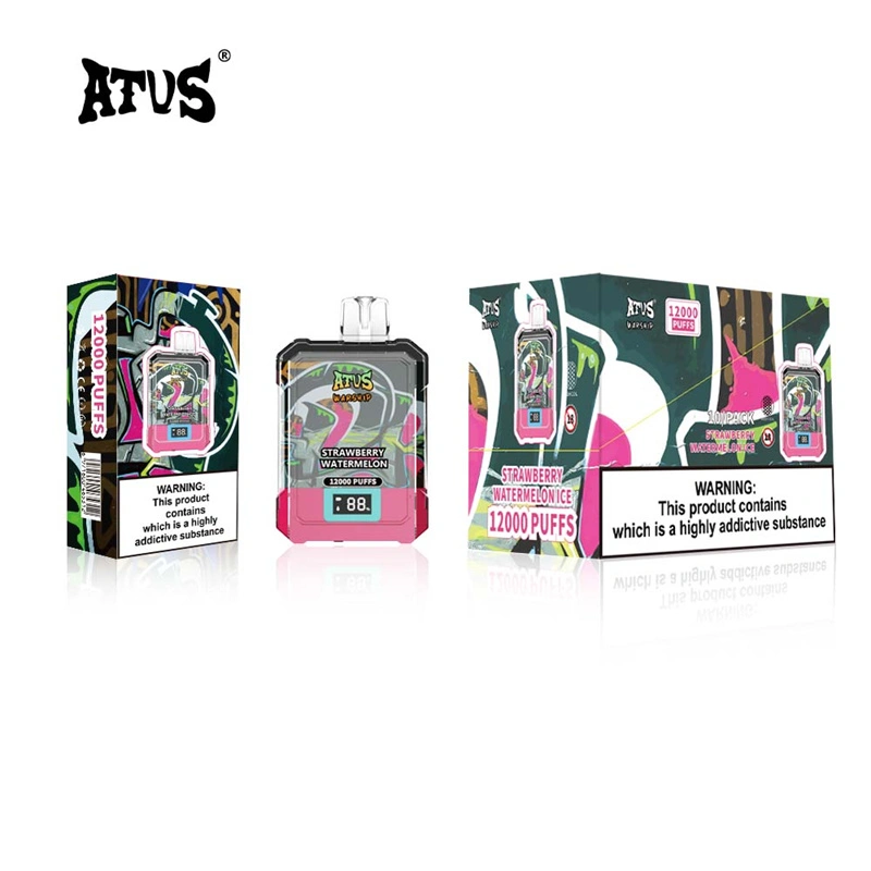 ATVS Warship 12000 Puffs Smart Screen Wholesale Vape Disposable Electronic Cigarette 20ML Mesh Coil Pod Puff 12k Adjustable Airflow 650mah Battery Vaper Pen