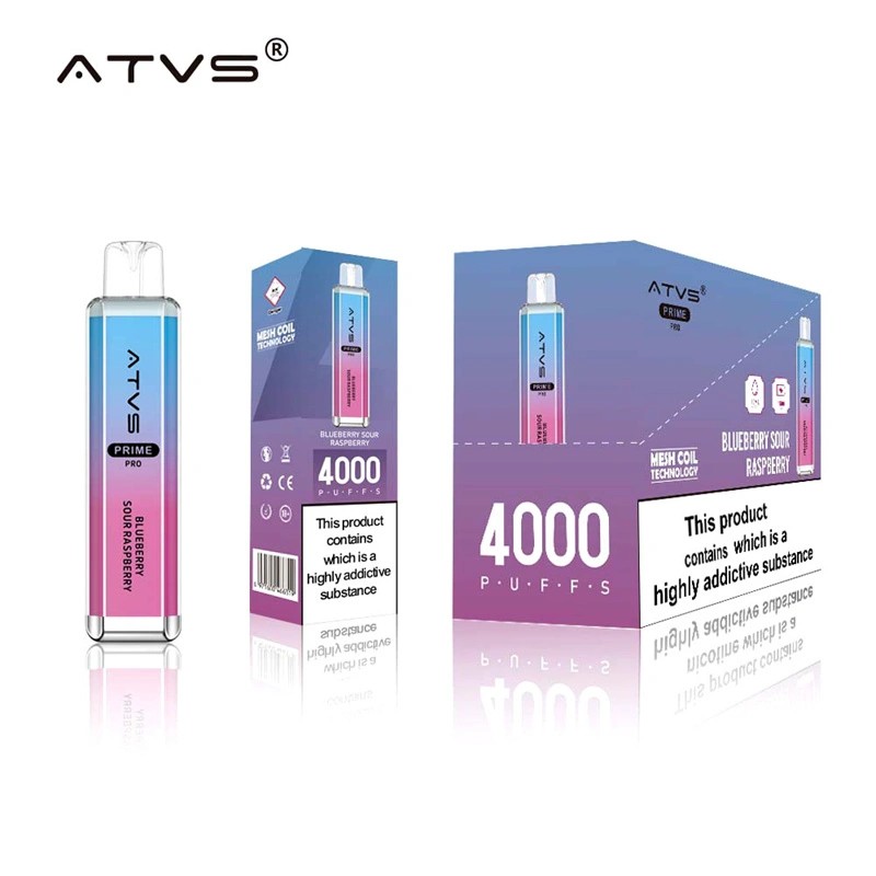 ATVS Prime Pro 4000 Puffs Wholesale Vape Disposable Electronic Cigarette 10ML Mesh Coil Pod Puff 4k 1500mah Battery Crystal Vaper Pen
