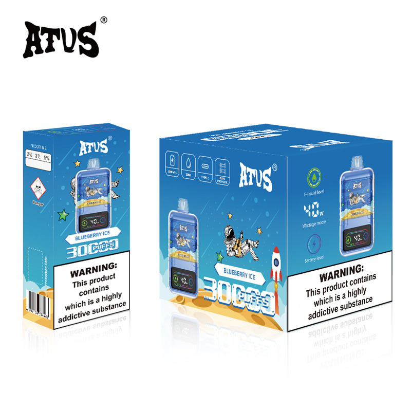 ATVS 30000 Puffs Smart Screen Wholesale Vape Disposable Electronic Cigarette 30ML Dual Mesh Coil Pod Puff 25k Adjustable Airflow 1000mah Battery Vaper Shisha Flavors Pen