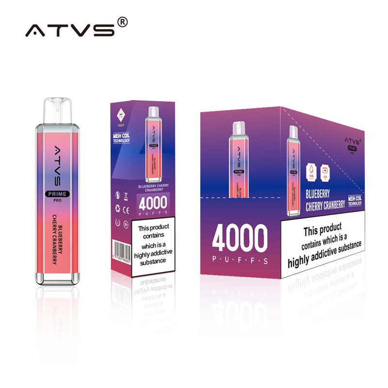 ATVS Prime Pro 4000 Puffs Wholesale Vape Disposable Electronic Cigarette 10ML Mesh Coil Pod Puff 4k 1500mah Battery Crystal Vaper Pen