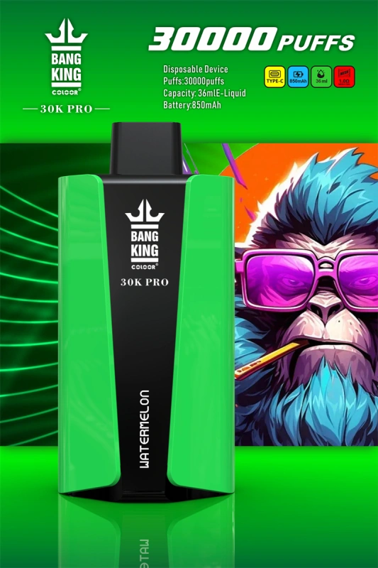 Bang King 30000 Pro Puffs Wholesale Vape Disposable Electronic Cigarette 850mah Rechargeable 1.0ohm Mesh Coil 36ml Pod Vaper