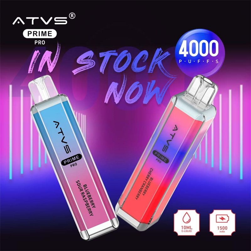 ATVS Prime Pro 4000 Puffs Wholesale Vape Disposable Electronic Cigarette 10ML Mesh Coil Pod Puff 4k 1500mah Battery Crystal Vaper Pen