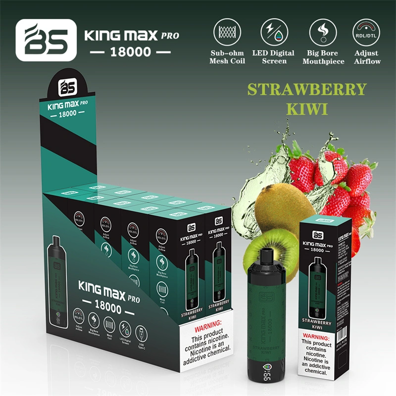 Breze Stiik BS Kingmax Pro 18000 Puffs LED Digital Screen Wholesale Disposable Vape Puff 18k Pod Adjustable Airflow DTL Leather