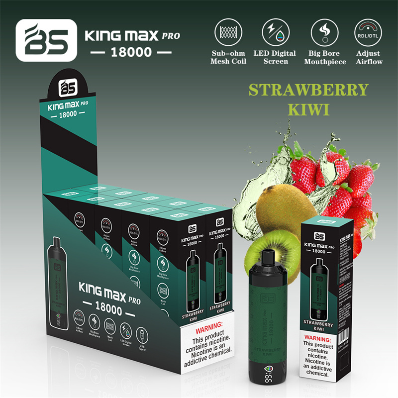 Breze Stiik BS Kingmax Pro 18000 Puffs LED Digital Screen Wholesale Disposable Vape Puff 18k Pod Adjustable Airflow DTL Leather