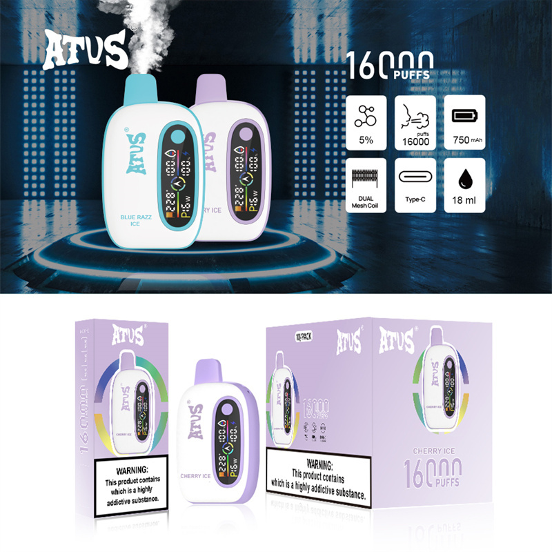ATVS Warship 16000 Puffs Smart Screen Wholesale Disposable Vape Pod Puff 16k Adjustable Airflow