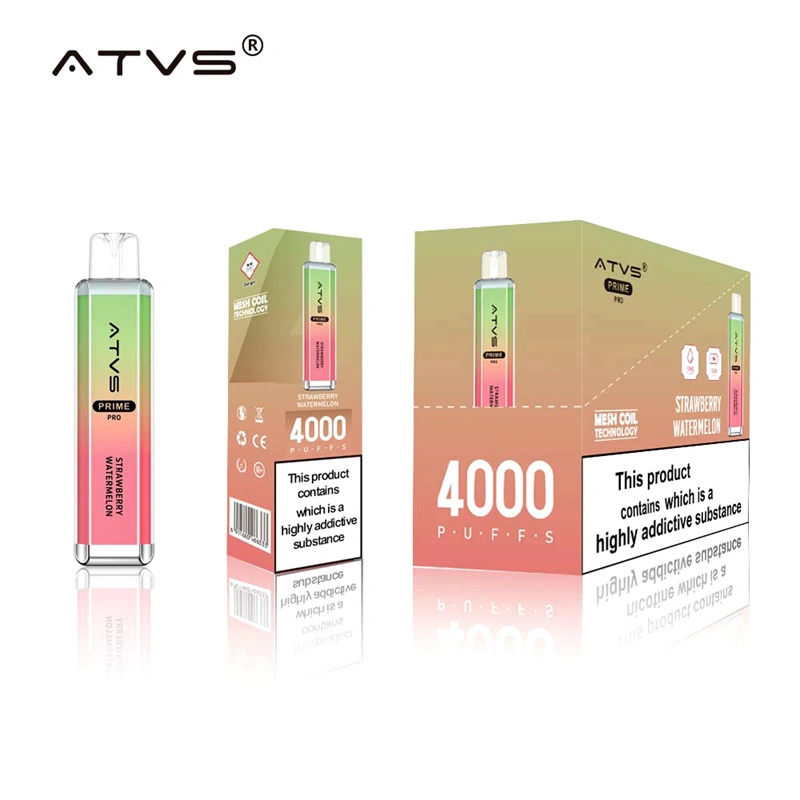 ATVS Prime Pro 4000 Puffs Wholesale Vape Disposable Electronic Cigarette 10ML Mesh Coil Pod Puff 4k 1500mah Battery Crystal Vaper Pen