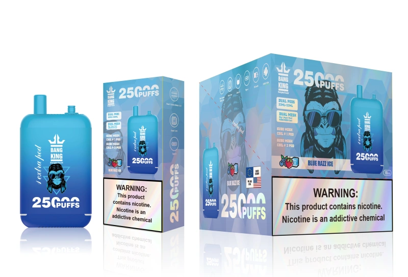 Puff 25k Bang King 25000 Puffs Vape Disposable E Cigarettes 0% 2% 3% 5% 23ml+23ml Dual Prefilled Pod Dual Mesh 650mah Rechargeable Battery Pen