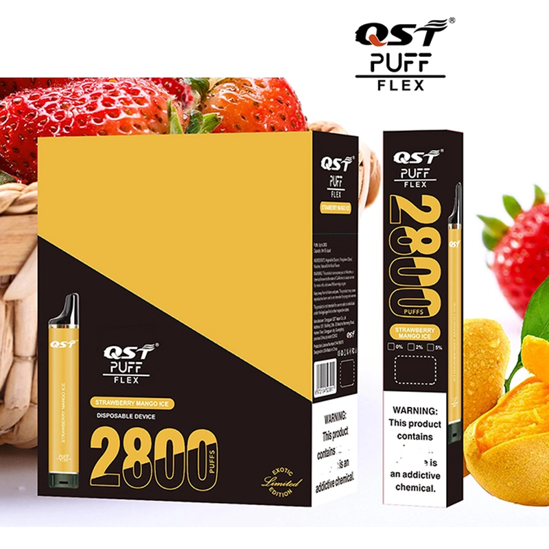 QST Puff Flex 2800 Puffs Vape Disposable Wholesale Electronic Cigarettes 0% 2% 3% 5% 8 ml Pod 850mah Battery Pen Minimum Order 100pcs