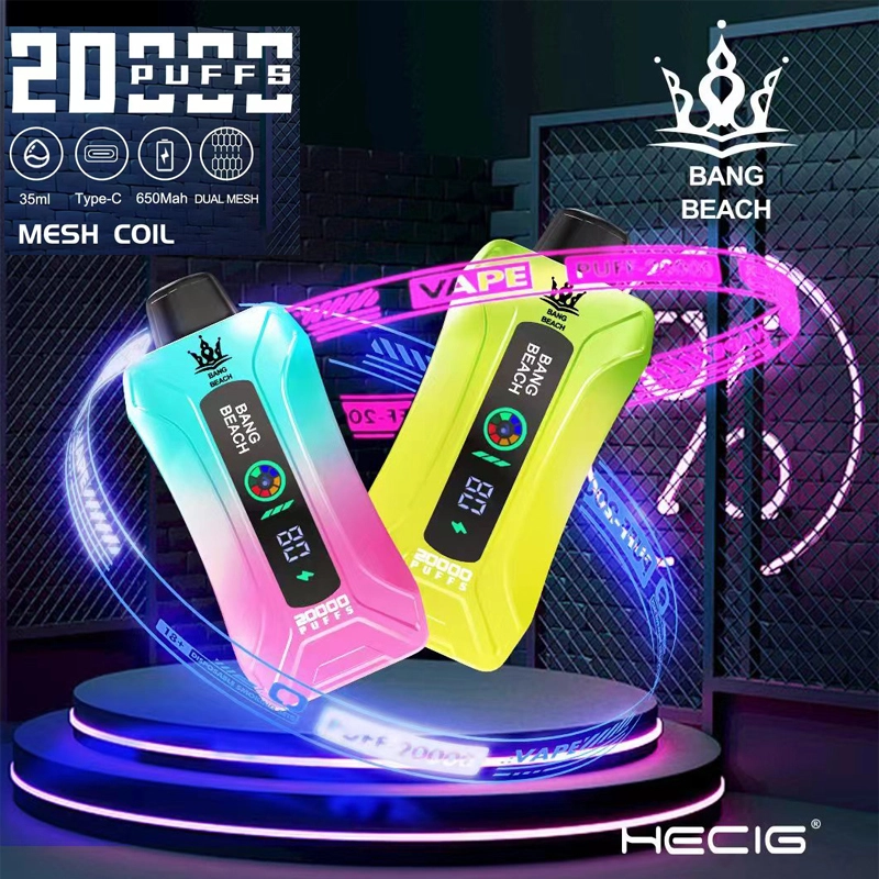 Bang Beach 20000 Puffs Smart Screen Vape Disposable Electronic Cigarettes Puff 20k Prefilled Pod