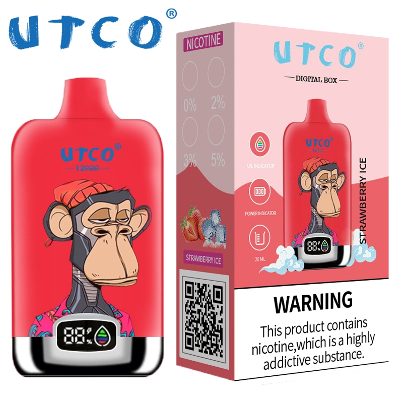 UTCO Tornado Digital Box 12000 Puffs Disposable Vape E Cigarettes Puff 12k 20ml Prefilled Pod 850mah Rechargeable Battery 20 Flavors 0% 2% 3% 5% Pen