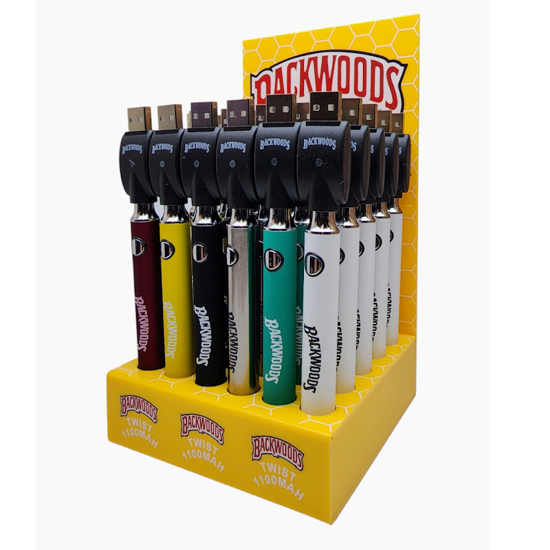 Backwoods Twist Preheat Battery 1100 mAh 510 Thread Display Box Wholesale 30Pcs/Box