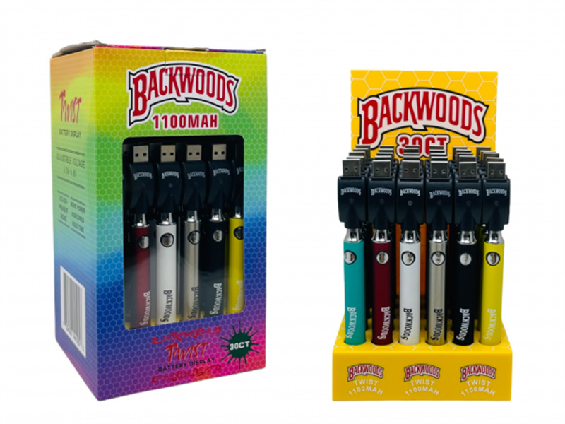 Backwoods Twist Preheat Battery 1100 mAh 510 Thread Display Box Wholesale 30Pcs/Box