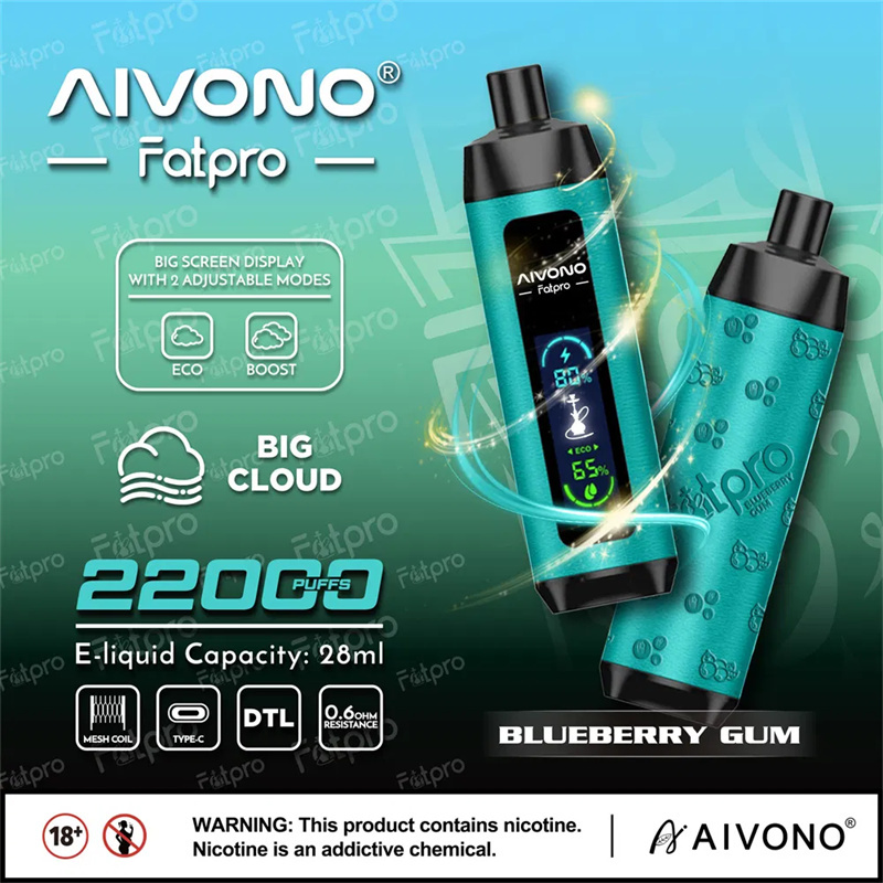 Aivono Fatpro 22000 Puffs LED Screen Puff 22k Disposable Vape E Cig Leather DTL Adjustable Airflow
