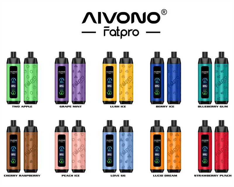 Aivono Fatpro 22000 Puffs LED Screen Puff 22k Disposable Vape E Cig Leather DTL Adjustable Airflow