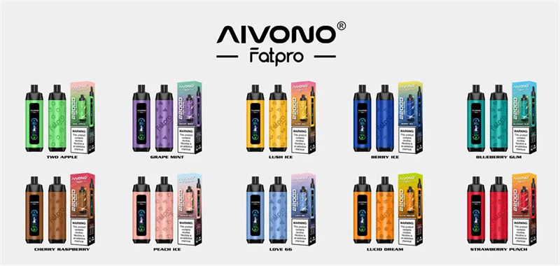 Aivono Fatpro 22000 Puffs LED Screen Puff 22k Disposable Vape E Cig Leather DTL Adjustable Airflow