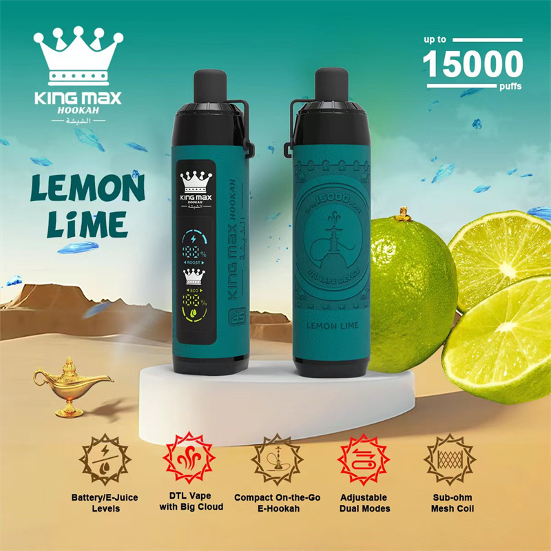 Breze Stiik BS Kingmax Hookah 15000 Puffs LED Digital Screen Leather Disposable Vape Puff 15k Pod Adjustable Airflow DTL Dual Mode