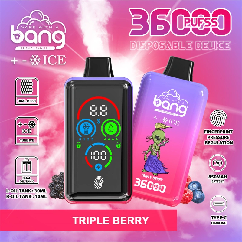 Bang 36000 Puffs Smart Full Screen Turn Ice Wholesale Disposable Vape Puff 36k Prefilled Pod