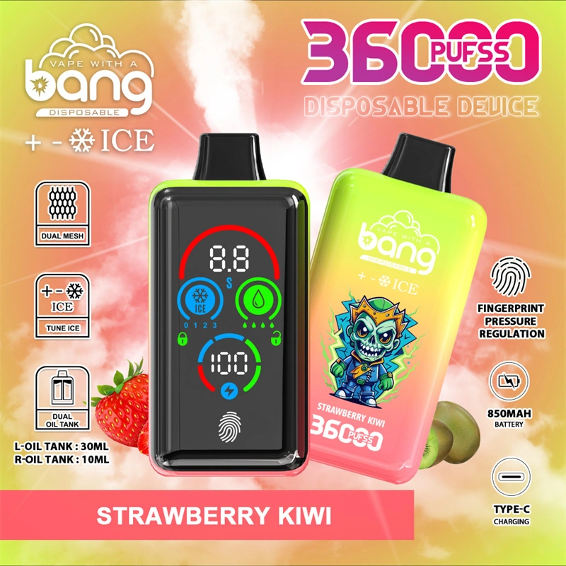Bang 36000 Puffs Smart Full Screen Turn Ice Wholesale Disposable Vape Puff 36k Prefilled Pod