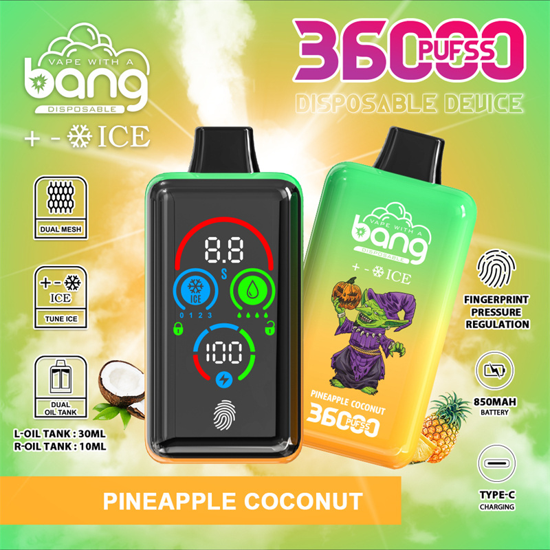 Bang 36000 Puffs Smart Full Screen Turn Ice Wholesale Disposable Vape Puff 36k Prefilled Pod