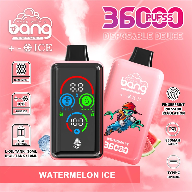 Bang 36000 Puffs Smart Full Screen Turn Ice Wholesale Disposable Vape Puff 36k Prefilled Pod