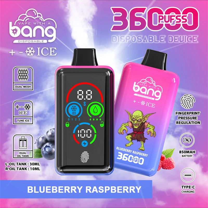 Bang 36000 Puffs Smart Full Screen Turn Ice Wholesale Disposable Vape Puff 36k Prefilled Pod