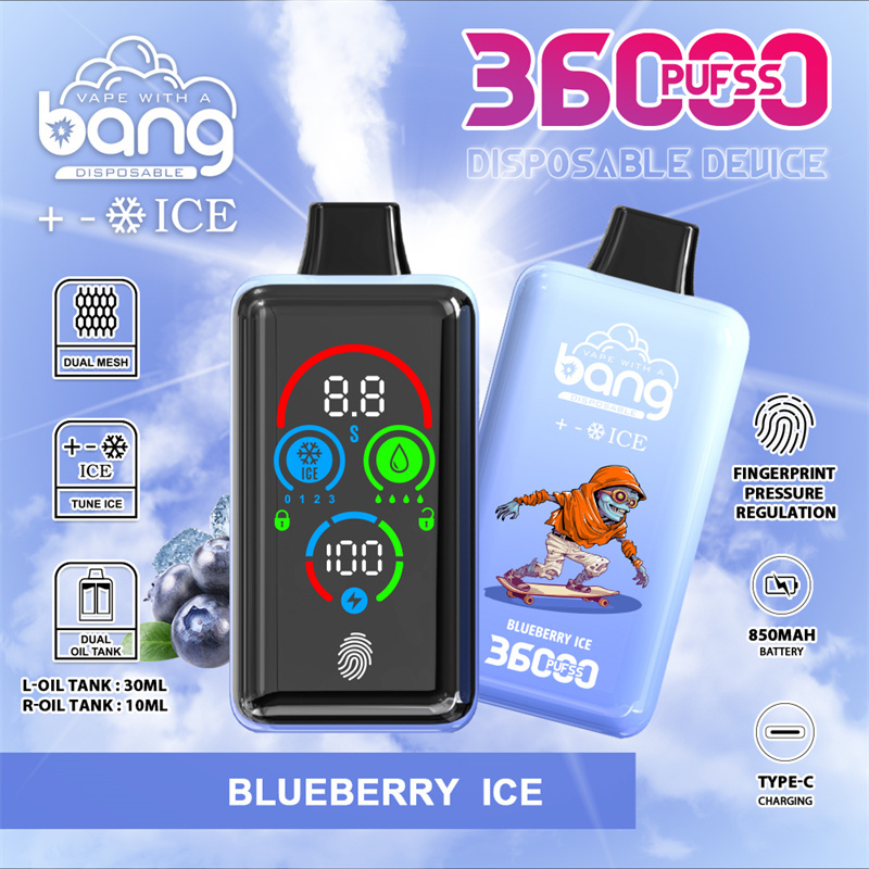 Bang 36000 Puffs Smart Full Screen Turn Ice Wholesale Disposable Vape Puff 36k Prefilled Pod