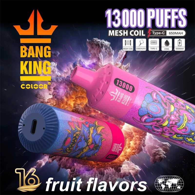 Puff 13K Bang King 13000 Puffs Wholesale Disposable Vape Best Electronic Cigarette Prefilled Pod LED Color Light